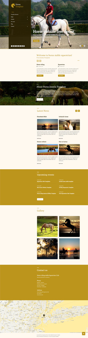 Horse Website Joomla 3.x Template Features