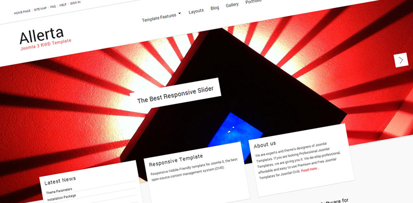Automatic FlexSlider Slideshow on frontpage Allerta Premium Joomla! 3 Responsive Template