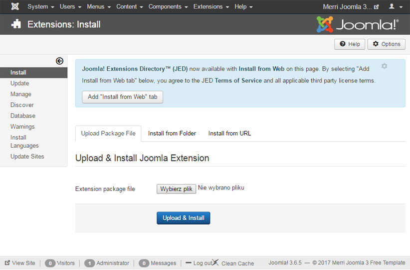 Merri Joomla 3 Template Installation Package